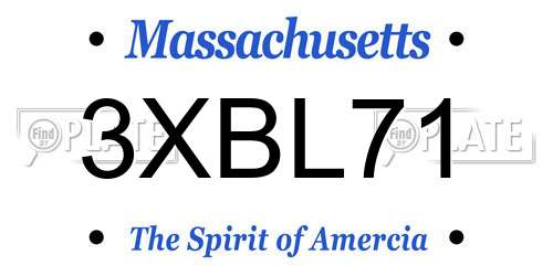 3XBL71 Massachusetts License Plate