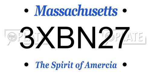 3XBN27 Massachusetts License Plate