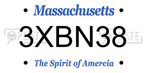3XBN38 Massachusetts License Plate