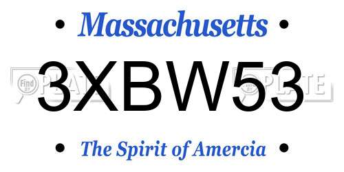 3XBW53 Massachusetts License Plate