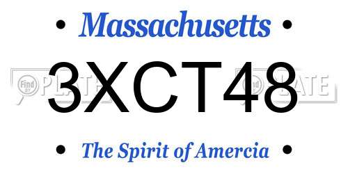 3XCT48 Massachusetts License Plate