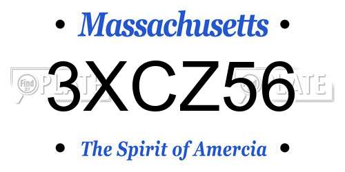 3XCZ56 Massachusetts License Plate