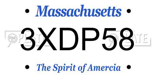 3XDP58 Massachusetts License Plate