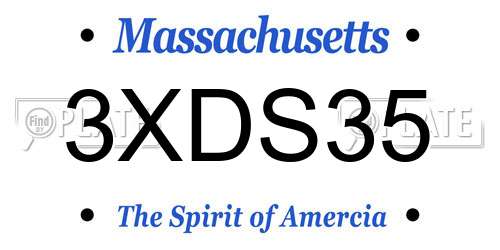 3XDS35 Massachusetts License Plate