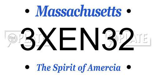 3XEN32 Massachusetts License Plate