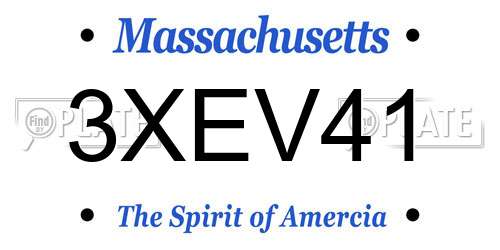 3XEV41 Massachusetts License Plate
