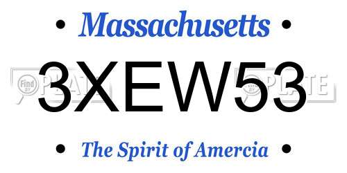 3XEW53 Massachusetts License Plate