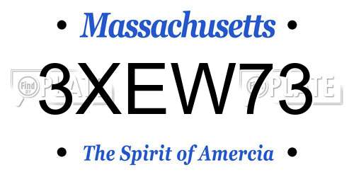 3XEW73 Massachusetts License Plate