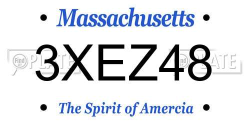 3XEZ48 Massachusetts License Plate