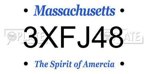 3XFJ48 Massachusetts License Plate