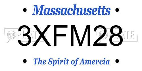 3XFM28 Massachusetts License Plate