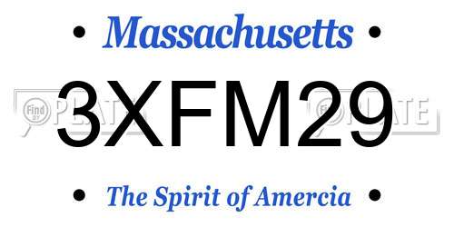 3XFM29 Massachusetts License Plate