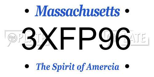 3XFP96 Massachusetts License Plate