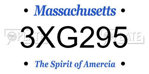 3XG295 Massachusetts License Plate