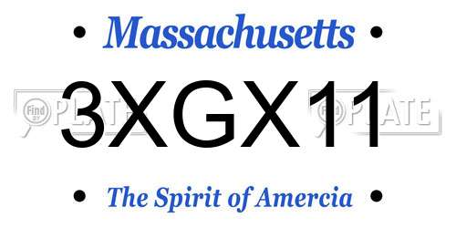 3XGX11 Massachusetts License Plate