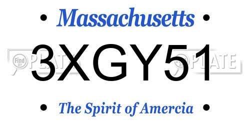 3XGY51 Massachusetts License Plate