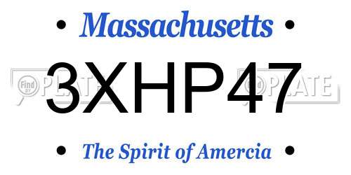 3XHP47 Massachusetts License Plate