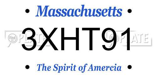 3XHT91 Massachusetts License Plate