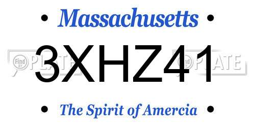 3XHZ41 Massachusetts License Plate