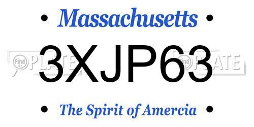 3XJP63 Massachusetts License Plate