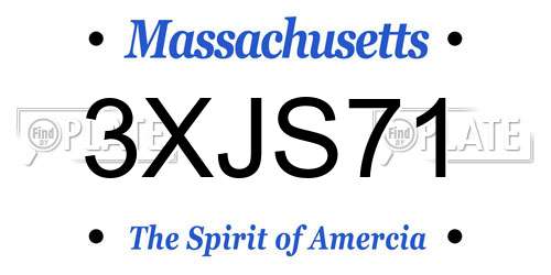 3XJS71 Massachusetts License Plate