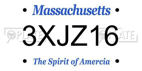 3XJZ16 Massachusetts License Plate