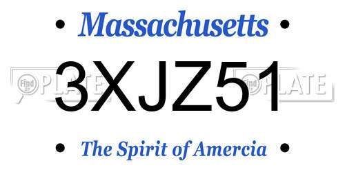3XJZ51 Massachusetts License Plate
