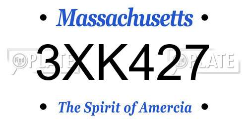 3XK427 Massachusetts License Plate