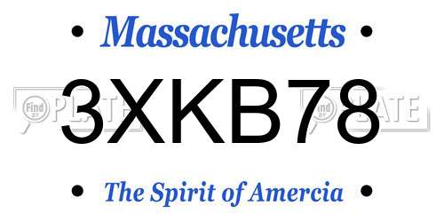 3XKB78 Massachusetts License Plate