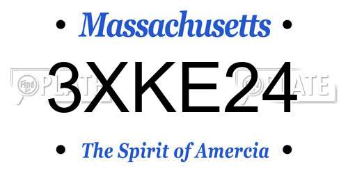 3XKE24 Massachusetts License Plate