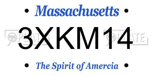 3XKM14 Massachusetts License Plate