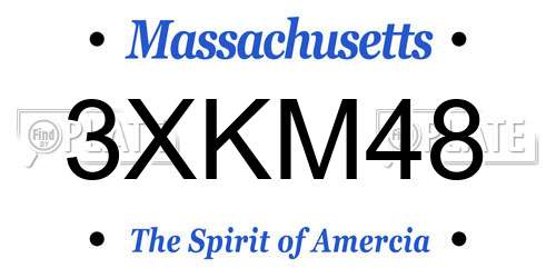 3XKM48 Massachusetts License Plate