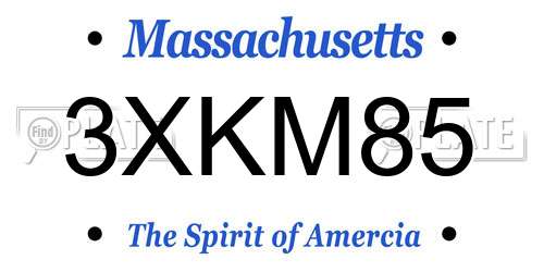 3XKM85 Massachusetts License Plate