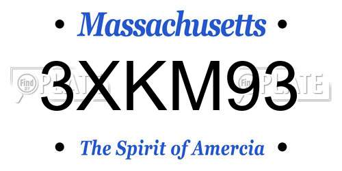 3XKM93 Massachusetts License Plate