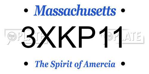 3XKP11 Massachusetts License Plate