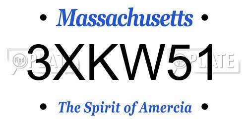 3XKW51 Massachusetts License Plate
