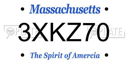 3XKZ70 Massachusetts License Plate