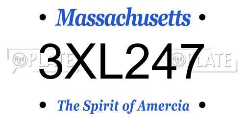 3XL247 Massachusetts License Plate