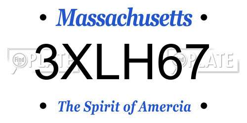 3XLH67 Massachusetts License Plate