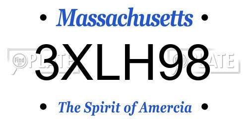 3XLH98 Massachusetts License Plate