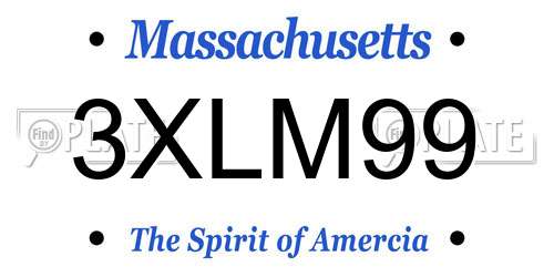 3XLM99 Massachusetts License Plate