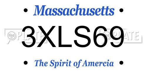 3XLS69 Massachusetts License Plate
