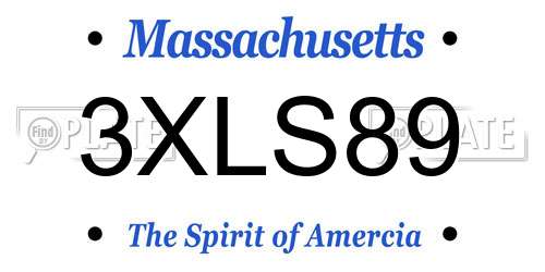 3XLS89 Massachusetts License Plate