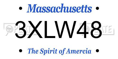3XLW48 Massachusetts License Plate