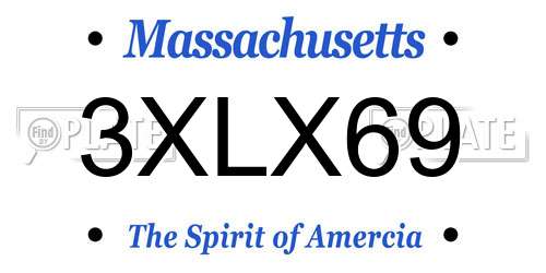 3XLX69 Massachusetts License Plate