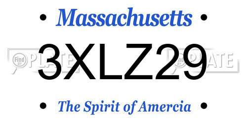 3XLZ29 Massachusetts License Plate