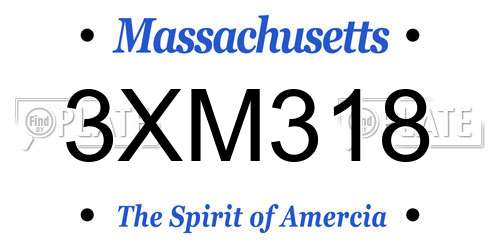 3XM318 Massachusetts License Plate