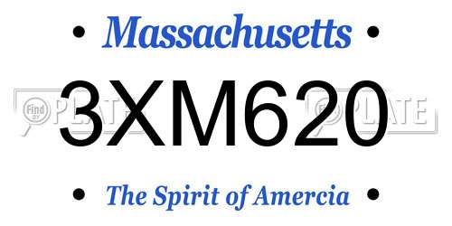 3XM620 Massachusetts License Plate