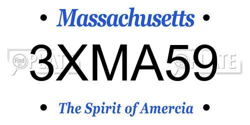 3XMA59 Massachusetts License Plate