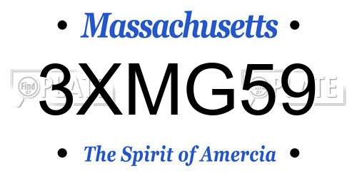 3XMG59 Massachusetts License Plate